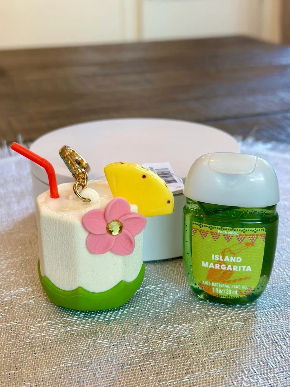 Coconut Tropical Drink PocketBac Holder with Island Margarita Hand Sanitizer Gel